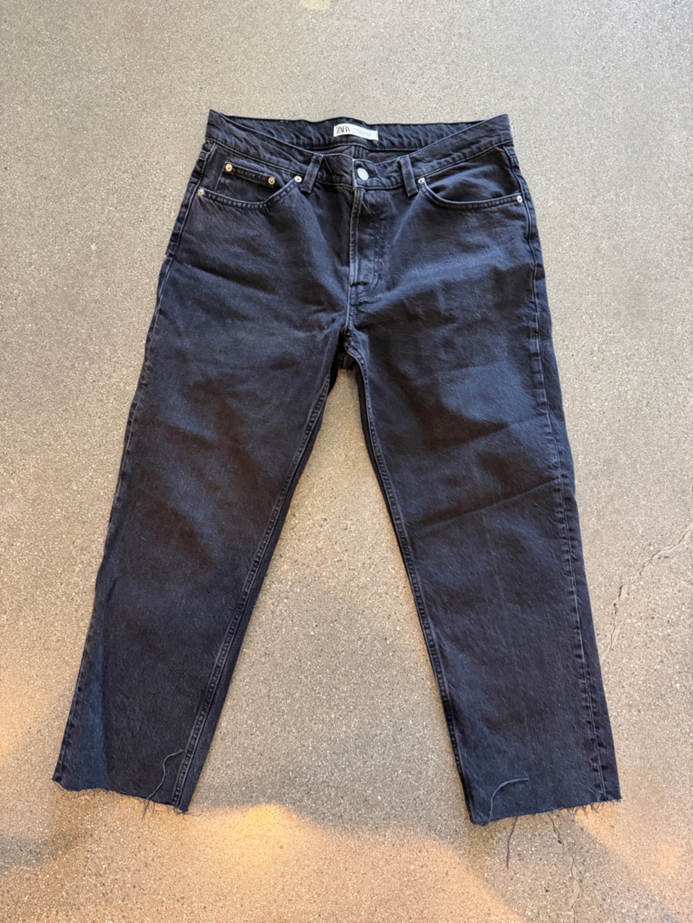 Zara Men's Slim Straight Black Jeans